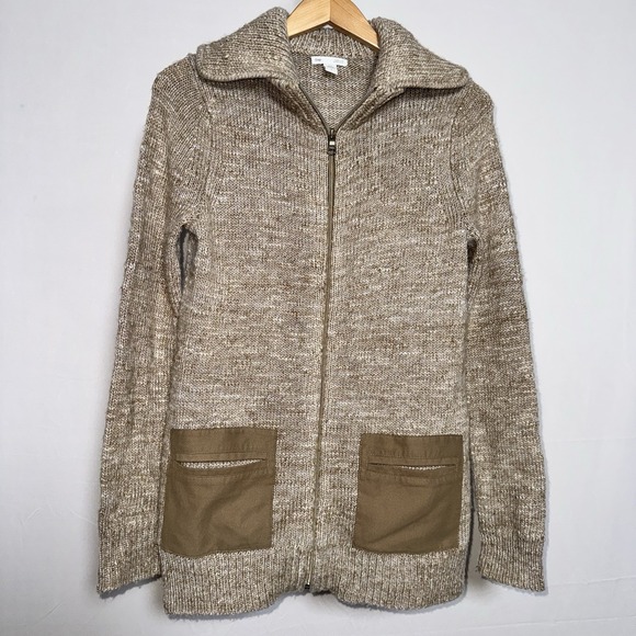 GAP Sweaters - Gap Women's Cardigan Sweater Size S Alpaca‎ Wool Blend Long Sleeve Zip-Up Brown